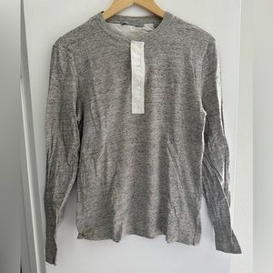 Vince linen blend military henley